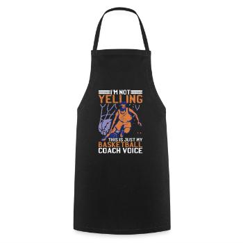 This Is Just My Basketball Coach Voice 2 - Cooking Apron - black - Front - AI Model Male 185 dark (185cm)