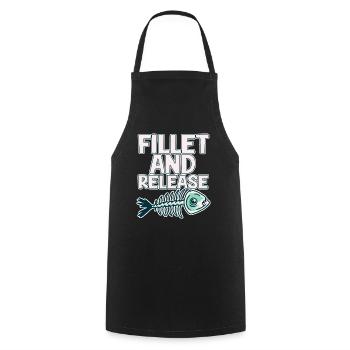 Fillet And Release 2 - Cooking Apron - black - Front - AI Model Male 185 dark (185cm)