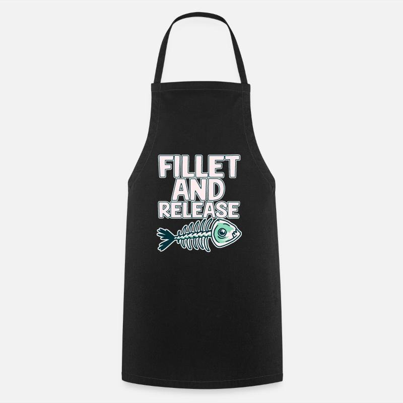Fillet And Release 2 - Cooking Apron - black