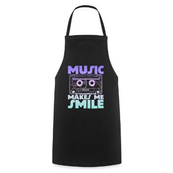Music Makes Me Smile 4 - Cooking Apron - black - Front - AI Model Male 185 dark (185cm)