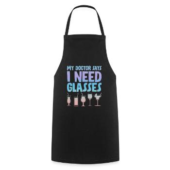 My Doctor Says I Need Glasses 4 - Cooking Apron - black - Front - AI Model Male 185 dark (185cm)