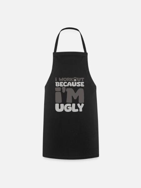 Je m’entraîne parce que je suis moche 6 - Tablier de cuisine - noir