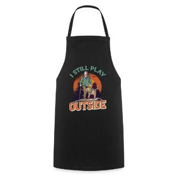 I Still Play Outside 2 - Cooking Apron - black - Front - AI Model Male 185 dark (185cm)