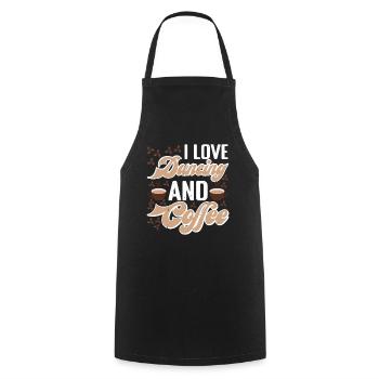 I Love Dancing And Coffee - Cooking Apron - black - Front - AI Model Male 185 dark (185cm)