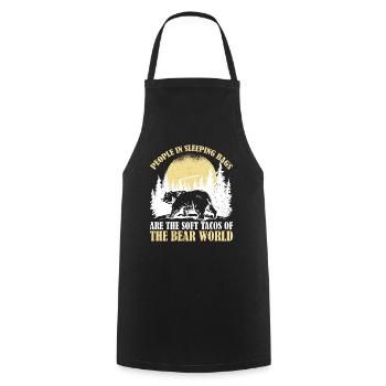 People In Sleeping Bags Are The Tacos Of Bears 2 - Kochschürze - Schwarz - Vorne - AI Model Male 185 dark (185cm)