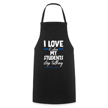 J’adore quand mes élèves arrêtent de parler 4 - Tablier de cuisine - noir - Devant - AI Model Male 185 dark (185cm)