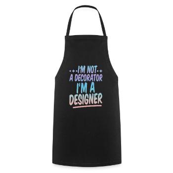 Je ne suis pas un décorateur, je suis un designer 2 - Tablier de cuisine - noir - Devant - AI Model Male 185 dark (185cm)