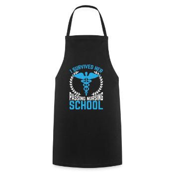 I Survived Her Passing Nursing School 27 - Cooking Apron - black - Front - AI Model Male 185 dark (185cm)