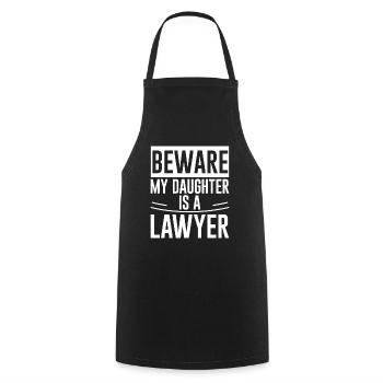 Beware My Daughter Is A Lawyer 2 - Cooking Apron - black - Front - AI Model Male 185 dark (185cm)