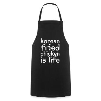 Korean Fried Chicken Is Life - Cooking Apron - black - Front - AI Model Male 185 dark (185cm)