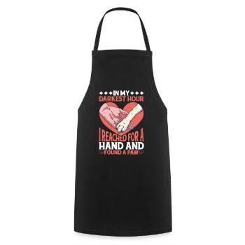 J’ai tendu la main et j’ai trouvé une patte 9 - Tablier de cuisine - noir - Devant - AI Model Male 185 dark (185cm)
