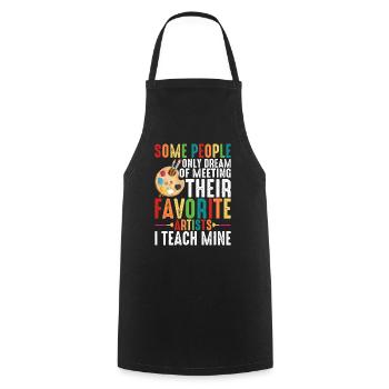 Meeting Their Favorite Artists, I Teach Mine 6 - Cooking Apron - black - Front - AI Model Male 185 dark (185cm)