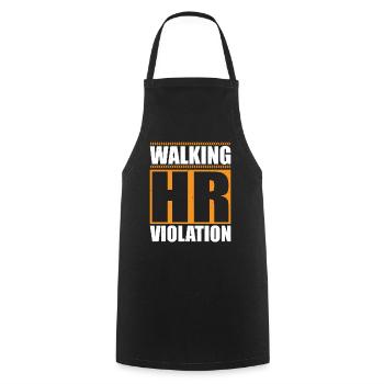 Violation de l’heure de marche 7 - Tablier de cuisine - noir - Devant - AI Model Male 185 dark (185cm)