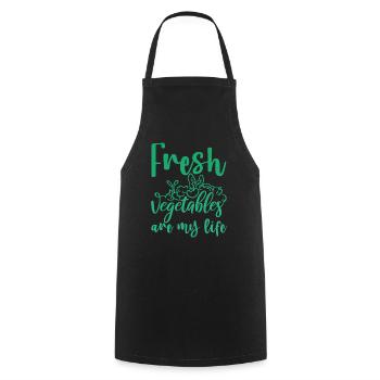 Fresh Vegetables Are My Life 4 - Cooking Apron - black - Front - AI Model Male 185 dark (185cm)
