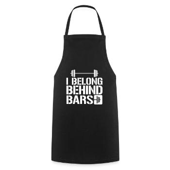 J’ai ma place derrière les barreaux 4 - Tablier de cuisine - noir - Devant - AI Model Male 185 dark (185cm)