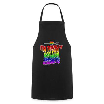 Je Suis Totalement Gay Pour Des Croquettes De Poulet 4 - Tablier de cuisine - noir - Devant - AI Model Male 185 dark (185cm)