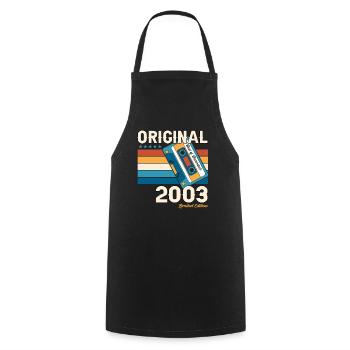 Cassette 20e anniversaire Décembre Millésime 2003 - Tablier de cuisine - noir - Devant - AI Model Male 185 dark (185cm)