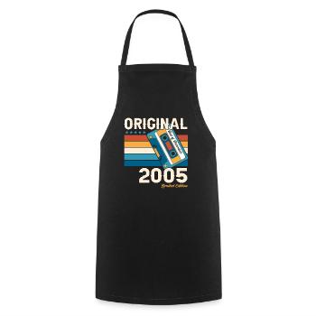 18e anniversaire Cassette Décembre Millésime 2005 - Tablier de cuisine - noir - Devant - AI Model Male 185 dark (185cm)