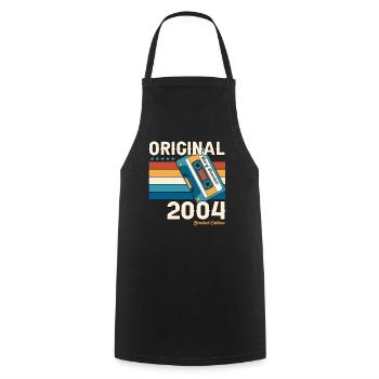 19e anniversaire Cassette Décembre Millésime 2004 - Tablier de cuisine - noir - Devant - AI Model Male 185 dark (185cm)
