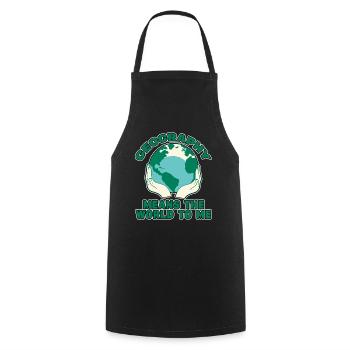 La géographie signifie le monde pour moi 4 - Tablier de cuisine - noir - Devant - AI Model Male 185 dark (185cm)