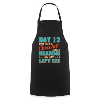 Day 12 Without Chocolate, Lost Hearing 9 - Cooking Apron - black - Front - AI Model Male 185 dark (185cm)