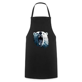 Geometric Style Polar Bear - Cooking Apron - black - Front - AI Model Male 185 dark (185cm)
