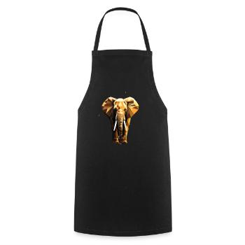 Geometric Style Elephant - Cooking Apron - black - Front - AI Model Male 185 dark (185cm)