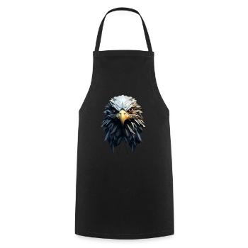 Geometric Eagle Animation - Cooking Apron - black - Front - AI Model Male 185 dark (185cm)