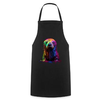 Rainbow Sea Otter - Cooking Apron - black - Front - AI Model Male 185 dark (185cm)