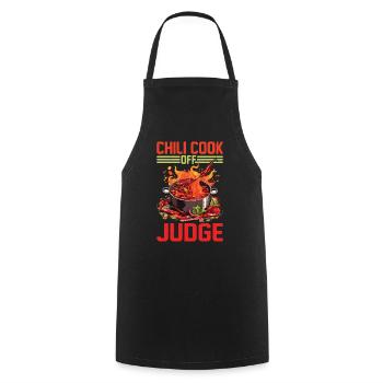 Chili Cook Off Judge 33 - Cooking Apron - black - Front - AI Model Male 185 dark (185cm)