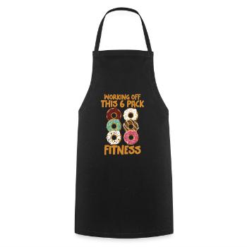 Working Off This 6 Pack Fitness 2 - Kochschürze - Schwarz - Vorne - AI Model Male 185 dark (185cm)