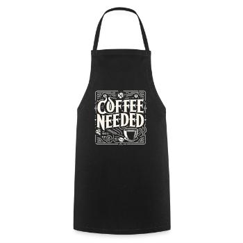 Coffee Needed 5 - Cooking Apron - black - Front - AI Model Male 185 dark (185cm)