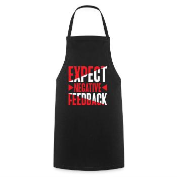 Expect Negative Feedback 2 - Cooking Apron - black - Front - AI Model Male 185 dark (185cm)