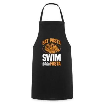 Eat Pasta Swim Fasta 27 - Kochschürze - Schwarz - Vorne - AI Model Male 185 dark (185cm)