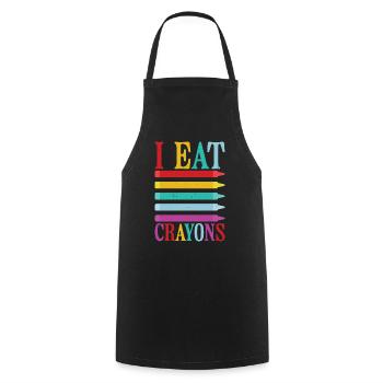 I Eat Crayons 10 - Kochschürze - Schwarz - Vorne - AI Model Male 185 dark (185cm)
