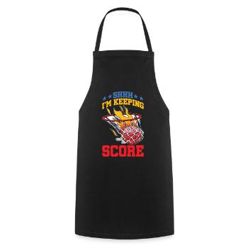 Chut, je garde le score 20 - Tablier de cuisine - noir - Devant - AI Model Male 185 dark (185cm)