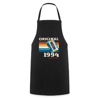 30e anniversaire Cassette janvier Vintage 1994 - Tablier de cuisine - noir - Devant - AI Model Male 185 dark (185cm)