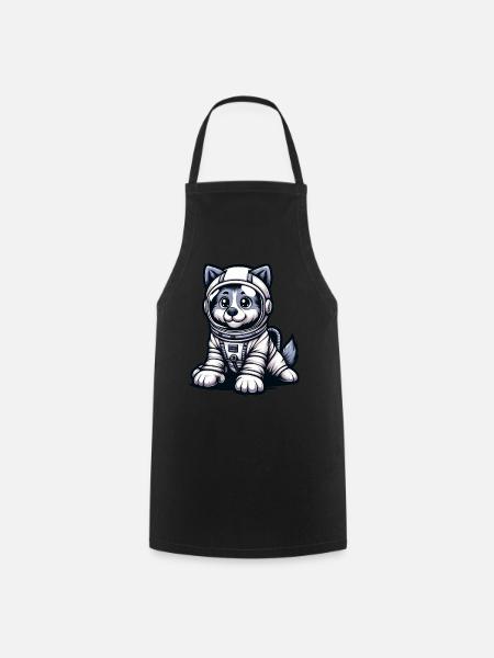 Cute Dog Astronaut - Kochschürze - Schwarz