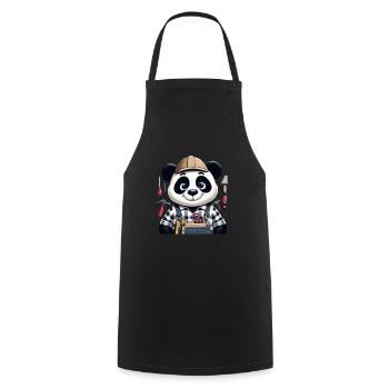 Artisan panda mignon - Tablier de cuisine - noir - Devant - AI Model Male 185 dark (185cm)