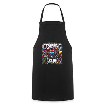 Équipage de pêche au crabe 16 - Tablier de cuisine - noir - Devant - AI Model Male 185 dark (185cm)