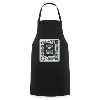 Passport Ready 5 - Cooking Apron - black - Front - AI Model Male 185 dark (185cm)