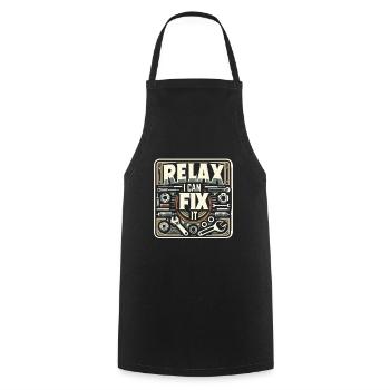 Relax I Can Fix It 31 - Cooking Apron - black - Front - AI Model Male 185 dark (185cm)