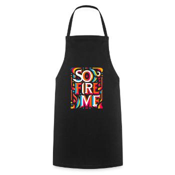 So Fire Me 7 - Kochschürze - Schwarz - Vorne - AI Model Male 185 dark (185cm)