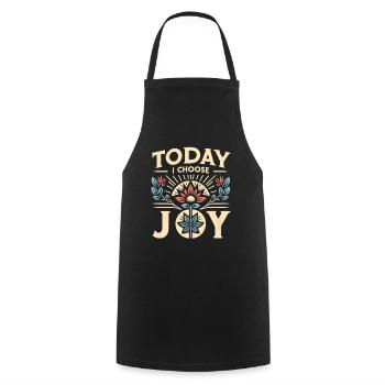 Aujourd’hui, je choisis la joie 11 - Tablier de cuisine - noir - Devant - AI Model Male 185 dark (185cm)