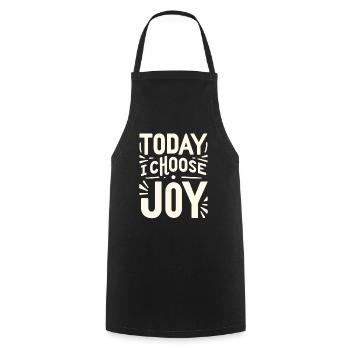 Aujourd’hui, je choisis la joie 13 - Tablier de cuisine - noir - Devant - AI Model Male 185 dark (185cm)