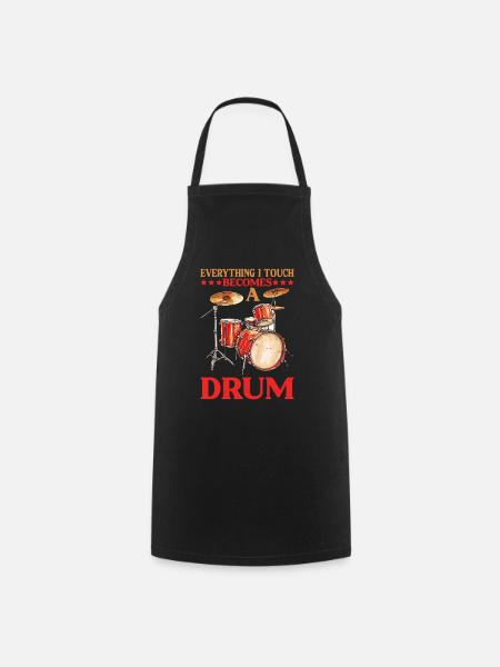 Everything I Touch Becomes A Drum 27 - Cooking Apron - black