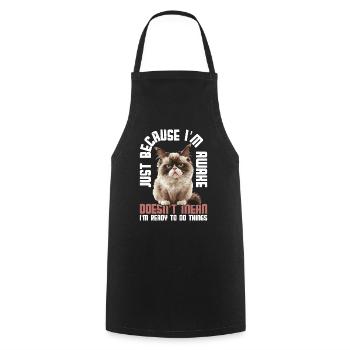 Just Because I'm Awake, Doesn't Mean I'm Ready 13 - Cooking Apron - black - Front - AI Model Male 185 dark (185cm)