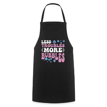 Moins de problèmes, plus de bulles 14 - Tablier de cuisine - noir - Devant - AI Model Male 185 dark (185cm)