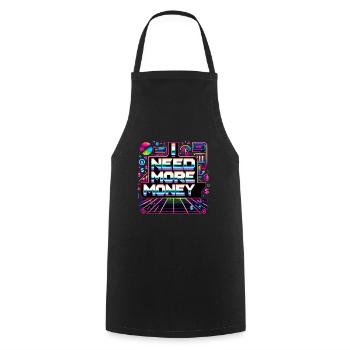 J’ai besoin de plus d’argent 6 - Tablier de cuisine - noir - Devant - AI Model Male 185 dark (185cm)