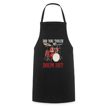 Did You Touch My Drum Set 26 - Cooking Apron - black - Front - AI Model Male 185 dark (185cm)